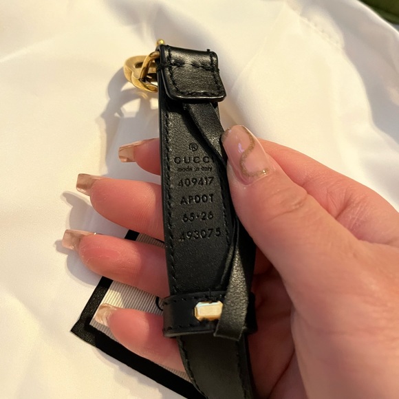 Leather belt with Double G buckle - Picture 3 of 4